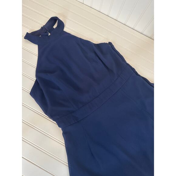 Lulus Confidently Charismatic Navy Blue Backless Halter Maxi Dress Wedding Sz XL - Picture 4 of 6
